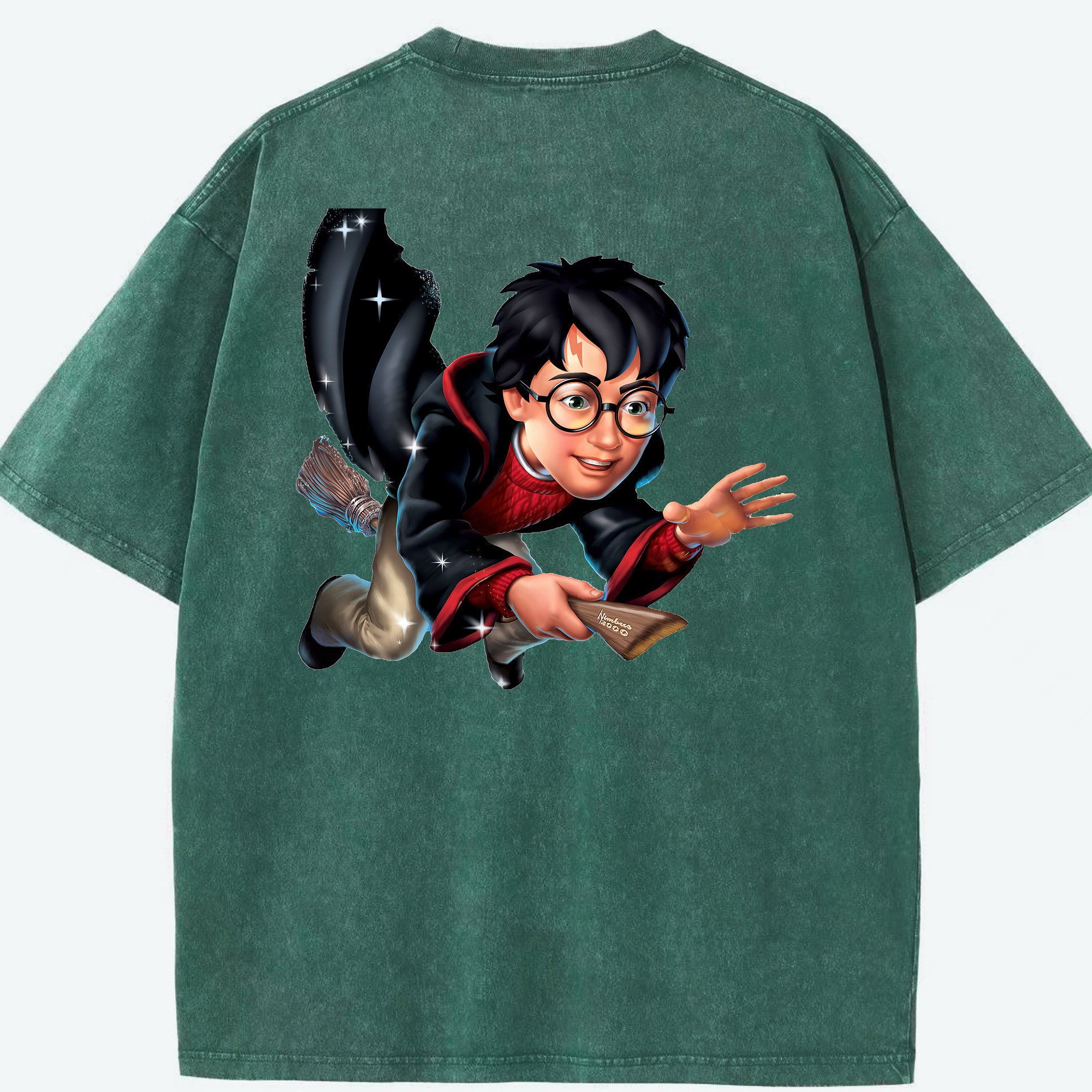 （画像用） Harry Potter ハリー・ポッターシリーズ 綿100% ヴィンテージ風 半袖Tシャツ（背面プリント）